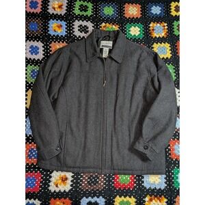 Covington Men's Wool Gray Pea Coat Town Jacket XXL 2XL Full Zip